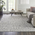 2' X 4' Gray Damask Power Loom Area Rug